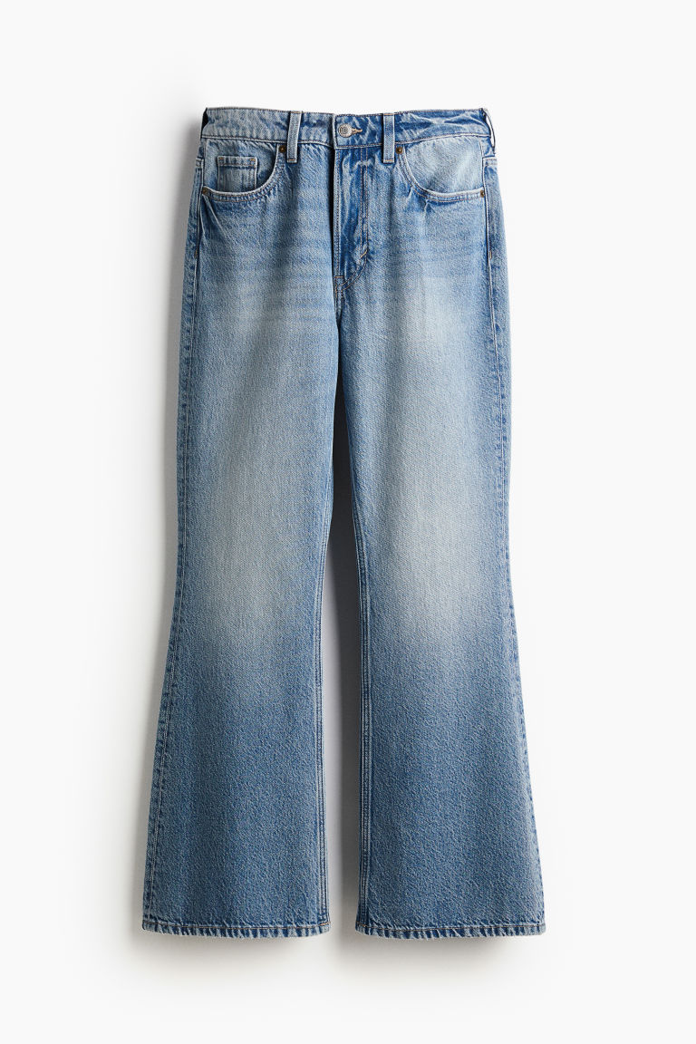 H & M - Baggy Bootcut Regular Jeans - Blauw