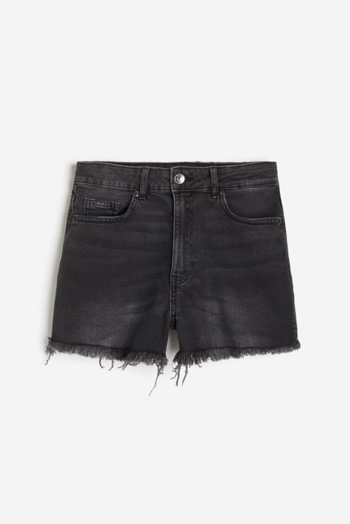 H & M - Denim short - High waist - Zwart