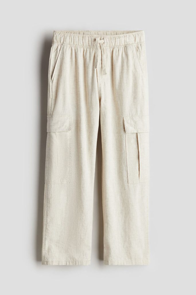 H & M - Utilityjoggers van linnenmix - Beige