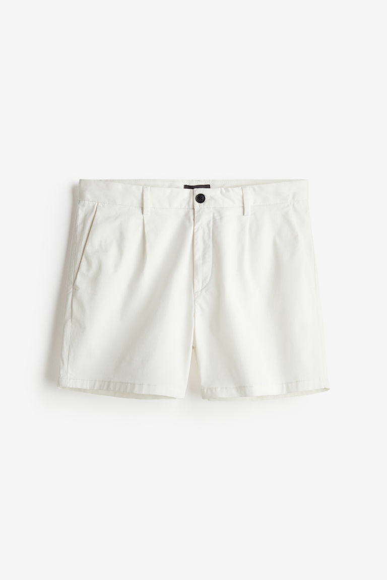 H & M - Bandplooishort - Regular Fit - Wit