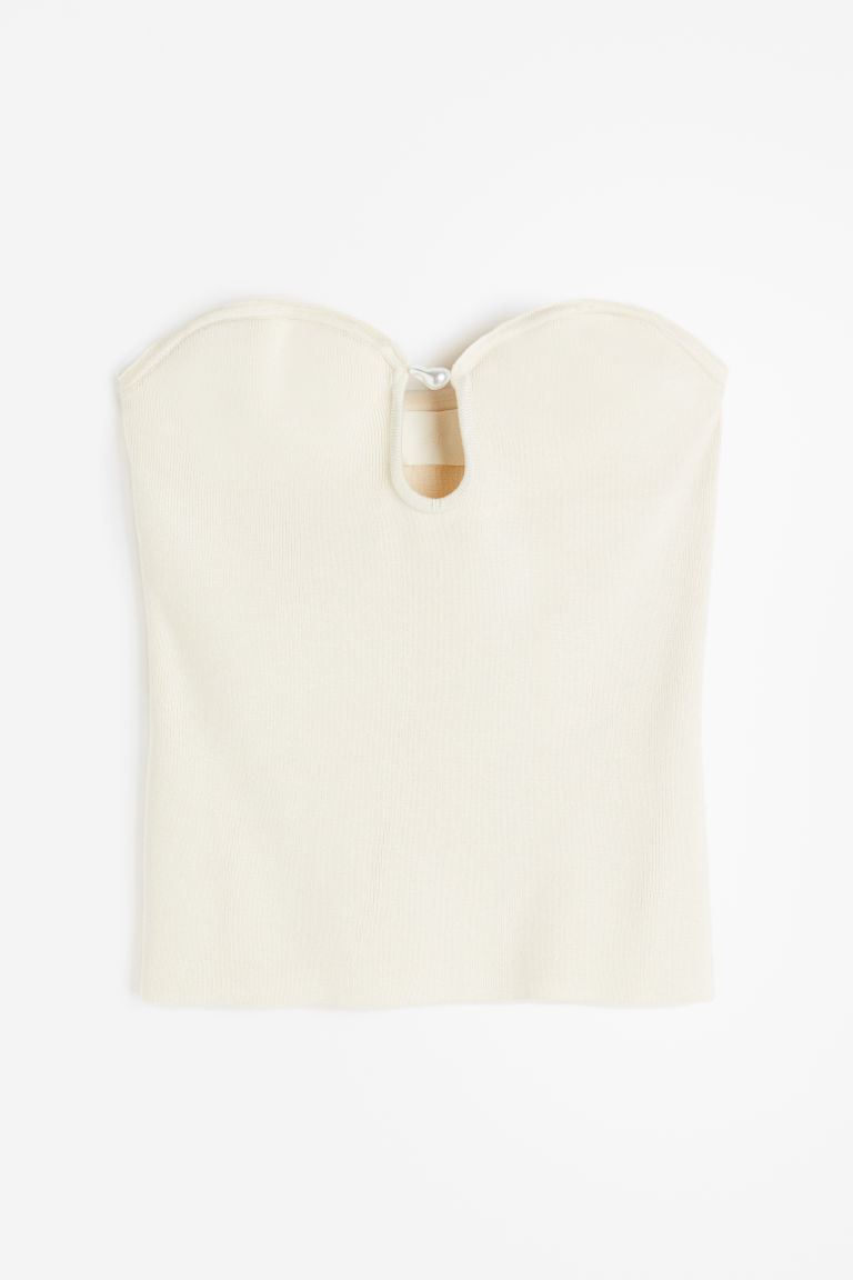 H & M - Tubetop met kraal - Wit