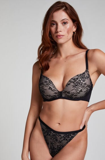 Hunkemöller Voorgevormde bh zonder beugel Lea Lace Zwart