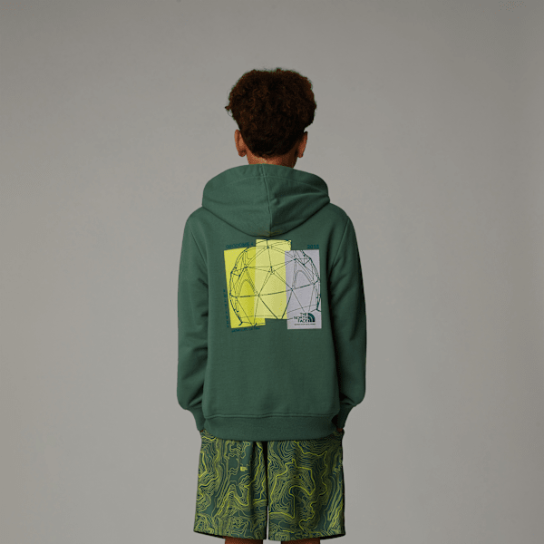 The North Face Relaxed Graphic-hoodie Voor Jongens Duck Green male