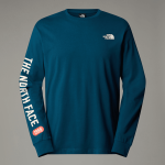 The North Face Vasity T-shirt Met Lange Mouwen En Print Voor Heren Midnight Petrol male