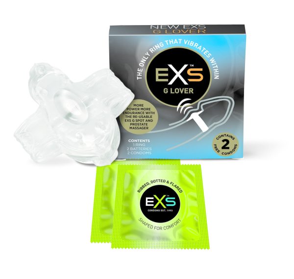 EXS G-Lover G-Spot Vibratie-ring Met 2 Stimulerende Condooms