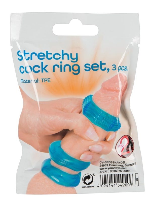 You2Toys Stretchy Cockring Set - 3 Rekbare Penisringen