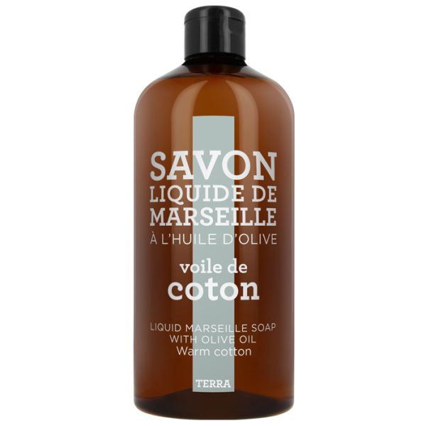 Savon de Marseille vloeibare handzeep Terra Voile de Coton 1 liter navulling