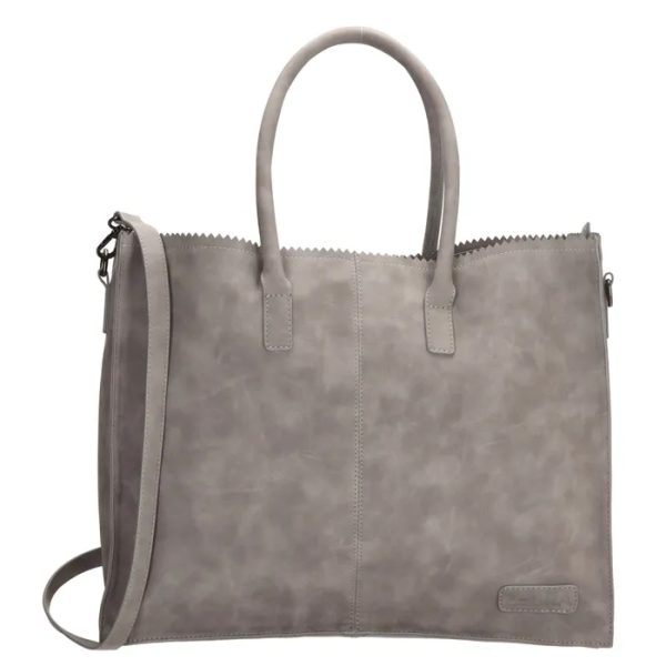 Zebra Natural Bag Lisa XL Middengrijs Suedine