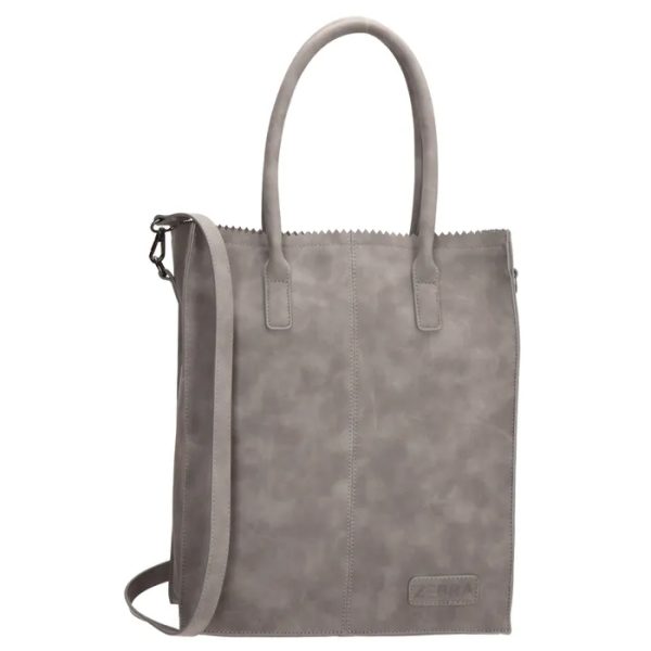 Zebra Natural Bag Rosa Middengrijs Suedine