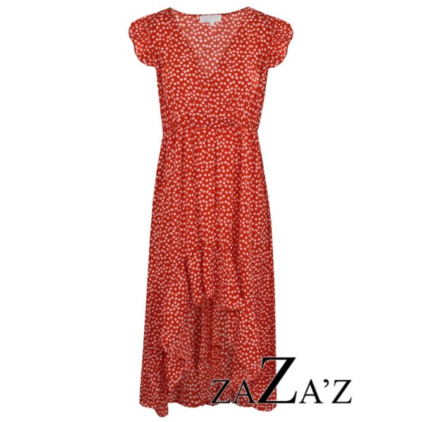 Zomerjurk met bloemen rood - maat M/L