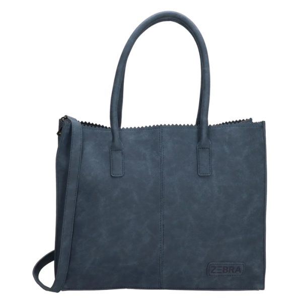 Zebra Natural Bag Lisa Jeans Blauw Suedine