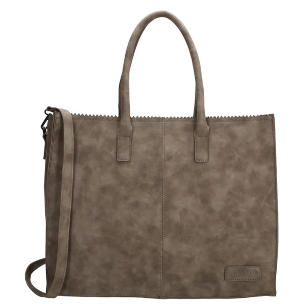 Zebra Natural Bag Lisa XL Donkerbruin Suedine