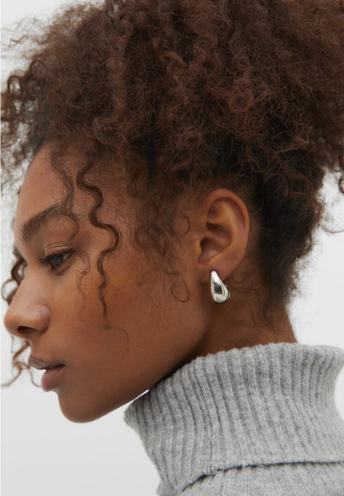 Stradivarius Set van 2 oorringen en earcuff  Grijs OS