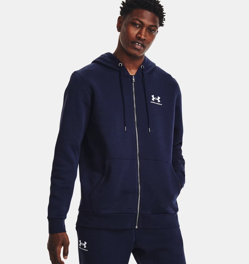 Under Armour Icon Fleece Full-Zip Hoodie Heren Donkerblauw - Maat XXL - Kleur: Donkerblauw | Soccerfanshop