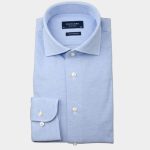 Profuomo Business hemd lange mouw Blauw piqué slim fit PP0H0A047/400