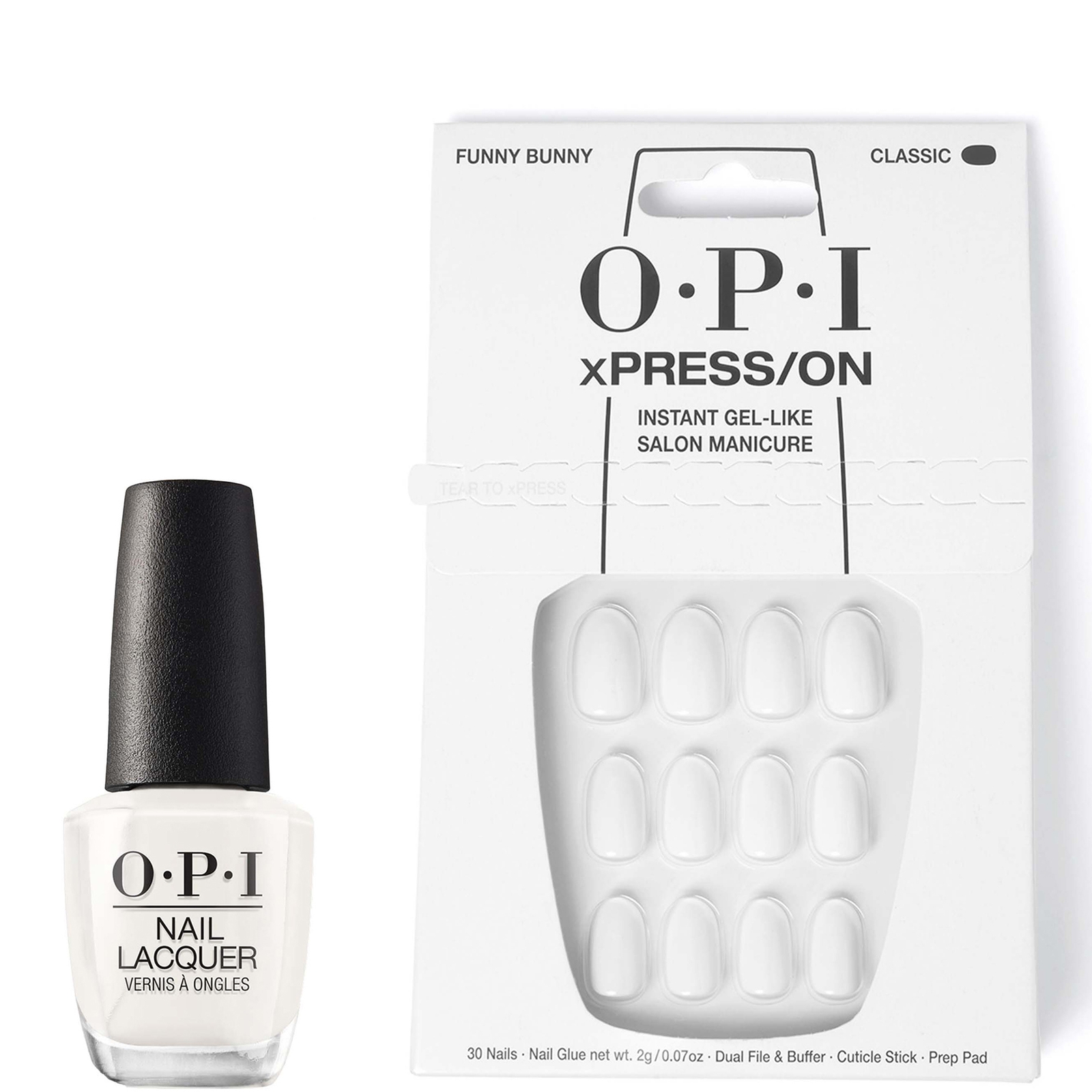 OPI xPRESS/ON Funny Bunny EXCLUSIVE and Funny Bunny Nail Polish Bundle