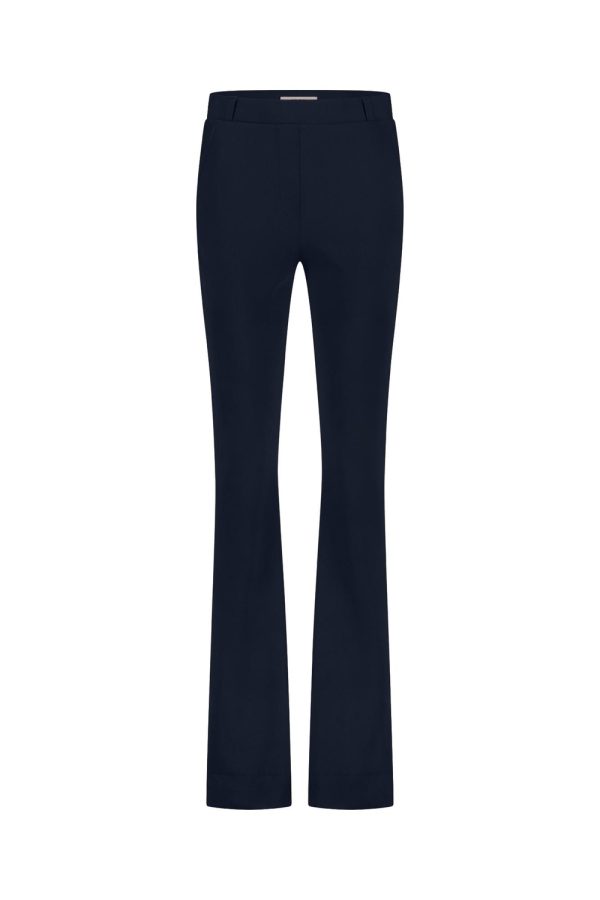 Studio Anneloes Flair Long Bonded Trousers 94812 Flared 6900 Dark Blue