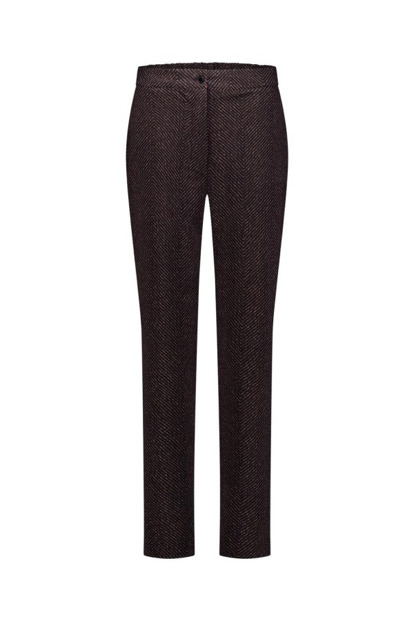 Studio Anneloes Collins Herringbone Trousers 12138 Broek 9087 Black/espresso