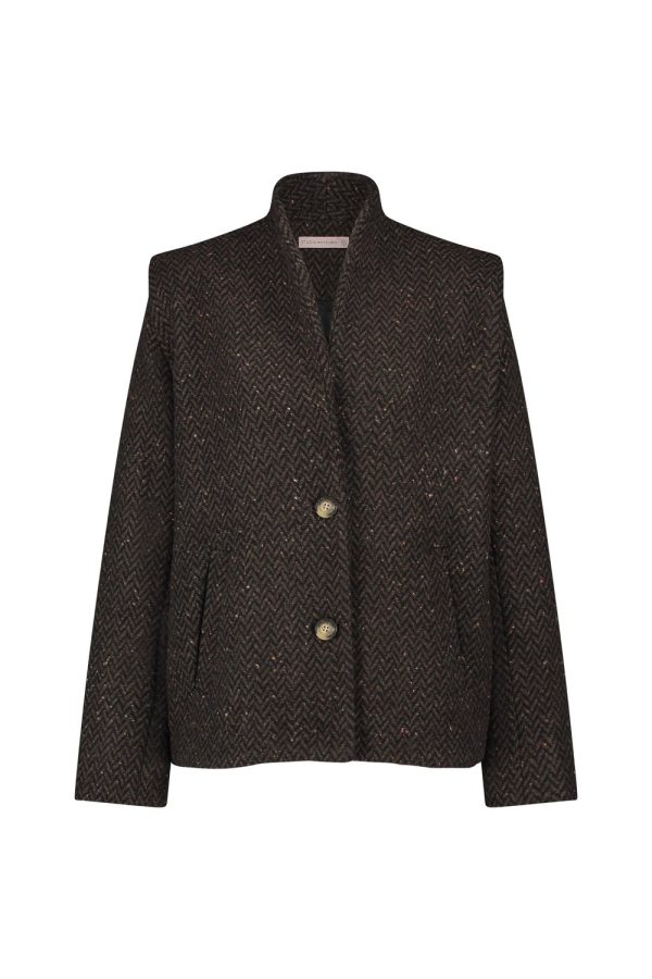 Studio Anneloes Female Vesten Estella Wool Herringbone Coat 12145