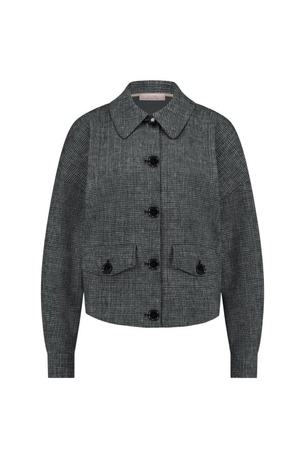 Studio Anneloes Brioni Bnd Tweed Jacket 12096 Jackets 9011 Black/off White