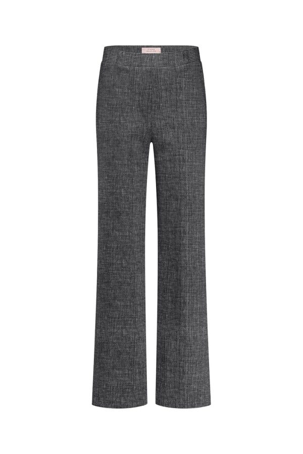 Studio Anneloes Lexie Bnd Tweed Trousers 12098 Broek 9011 Black/off White