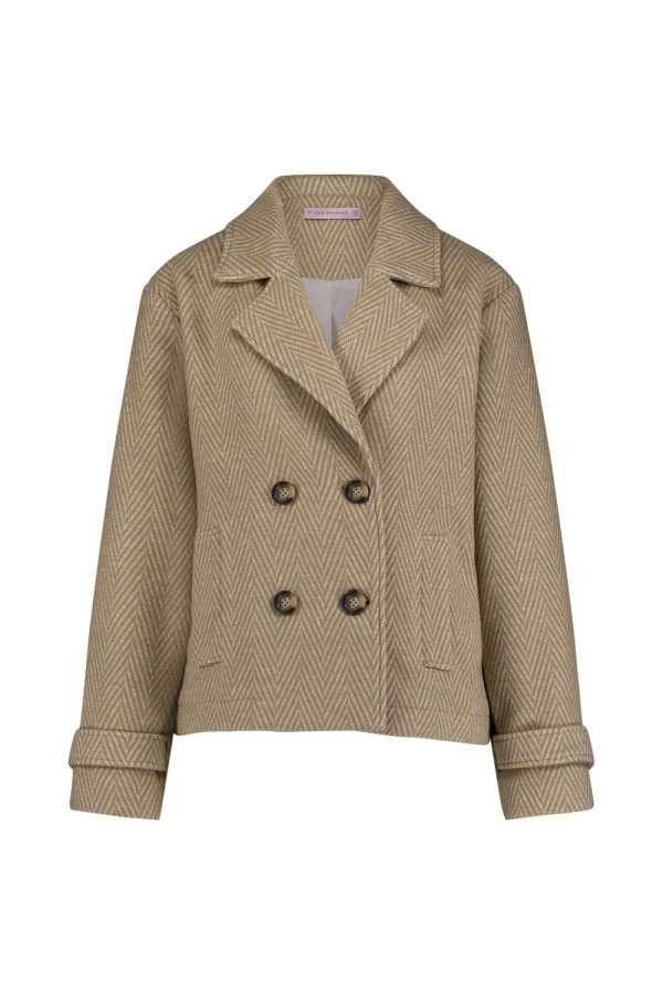 Studio Anneloes Meriel Herringbone Jacket 12103 Jackets 8100 Beige