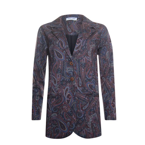 Lange blazer met allover print