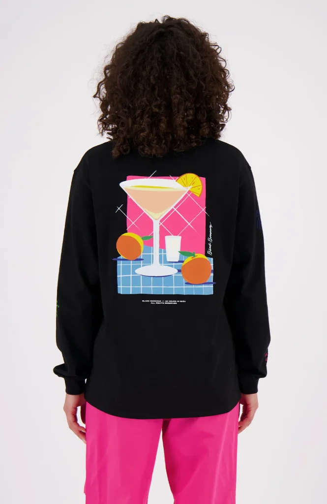 Black Bananas Cocktail Longsleeve Shirt Dames Zwart - Maat XS - Kleur: Zwart | Soccerfanshop