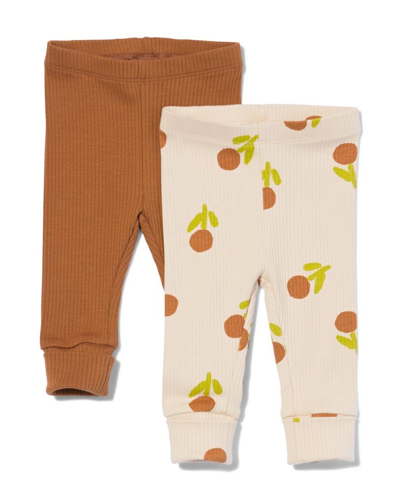 HEMA Baby Meegroei Leggings Rib - 2 Stuks Ecru (ecru)