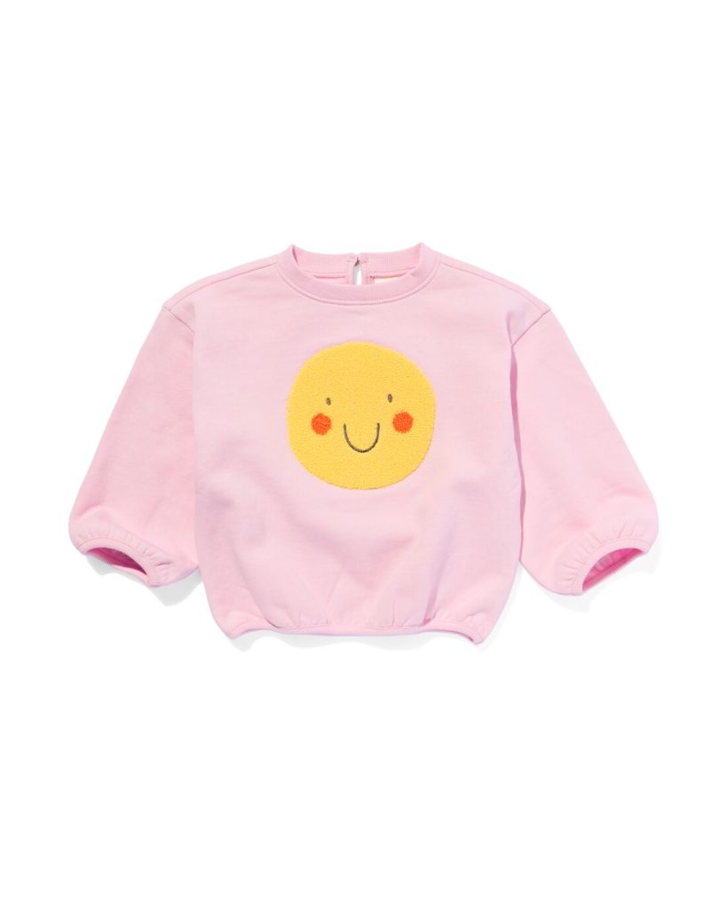 HEMA Babysweater Gezichtje Roze (roze)