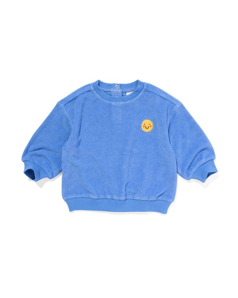 HEMA Babysweater Gezichtje Blauw (blauw)