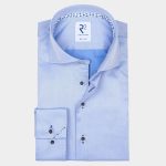 R2 Amsterdam Casual hemd lange mouw Blauw Widespread NOS.TWILL.002/000018