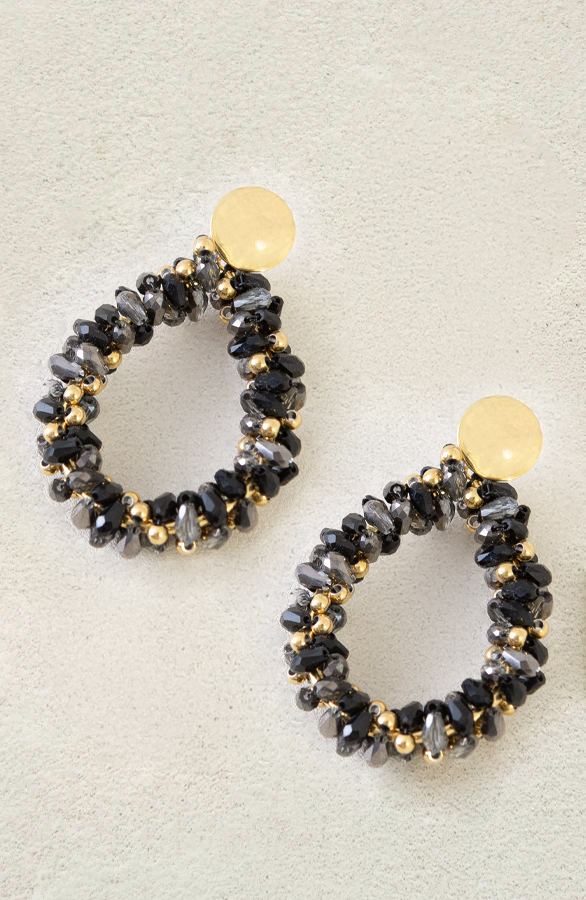 Elegant Beads Oorbellen Gold Black