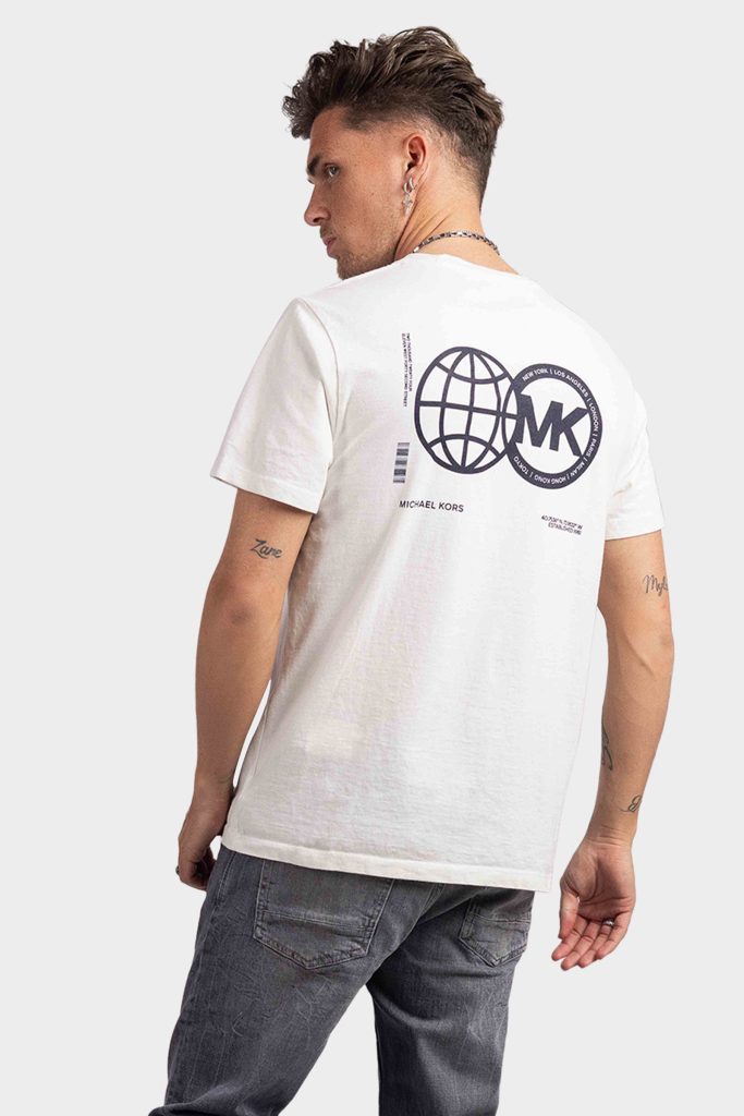 Michael Kors Global Recycled T-Shirt Heren Wit - Maat S - Kleur: Wit | Soccerfanshop