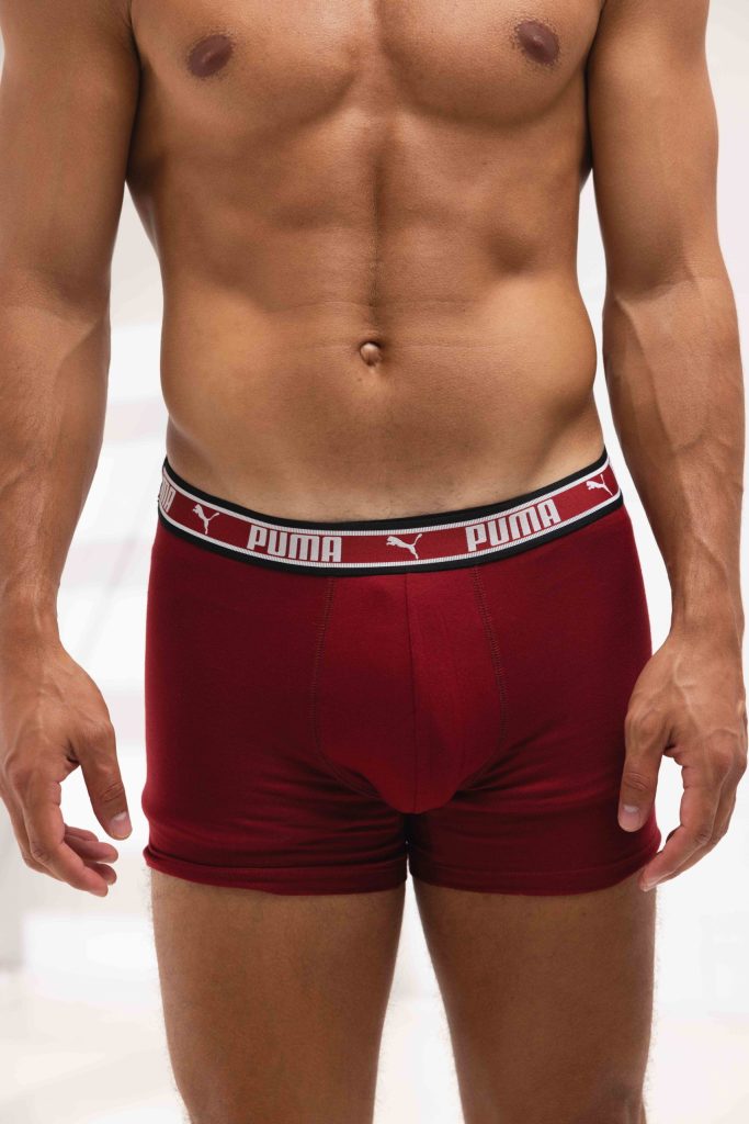 Puma Dual Logo Boxershort 4-Pack Heren Burgundy/Zwart - Maat XL - Kleur: RoodWitZwart | Soccerfanshop