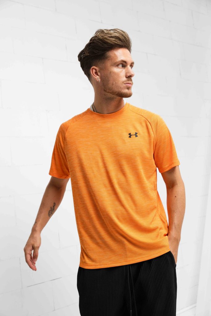 Under Armour Tech Textured T-Shirt Heren Oranje - Maat S - Kleur: Oranje | Soccerfanshop