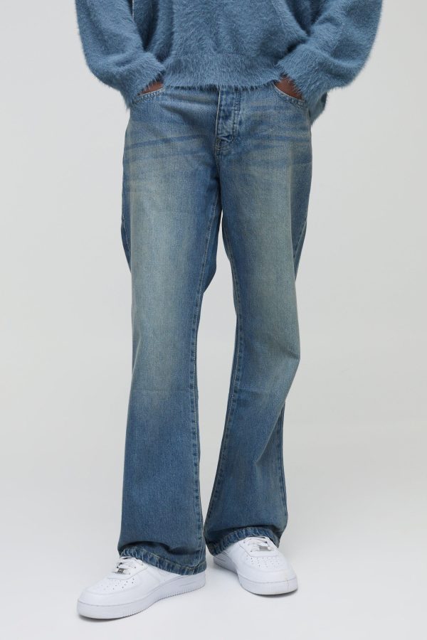 Onbewerkte Baggy Jeans Met Wijde Pijpen