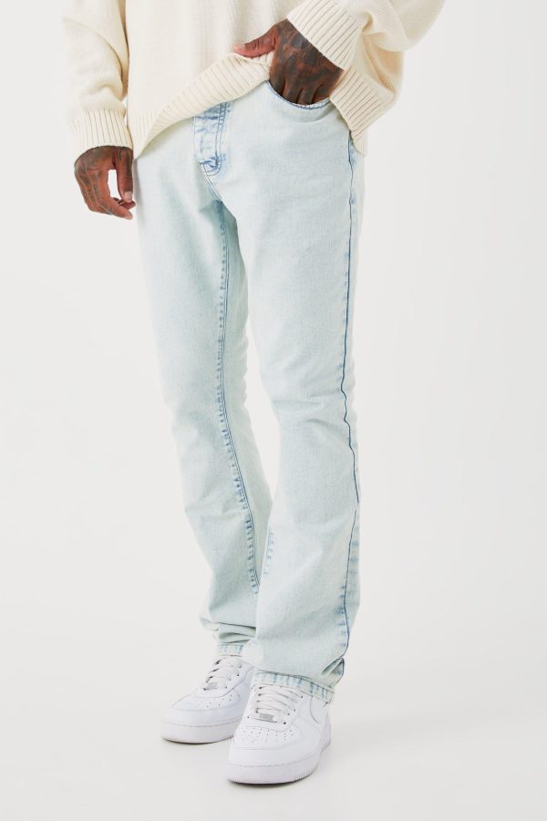 Onbewerkte Flared Slim Fit Jeans