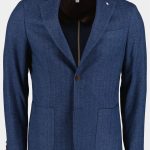 Born With Appetite Colbert Blauw Lugano Jacket Wool Herringbon 233038LU90/240 blue