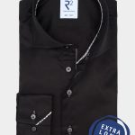 R2 Amsterdam Overhemd extra lange mouw Zwart NOS.TWILL.XLS.004/020