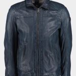 Donders 1860 Lederen jack Blauw Wave Rider Leather Jacket 52365/784