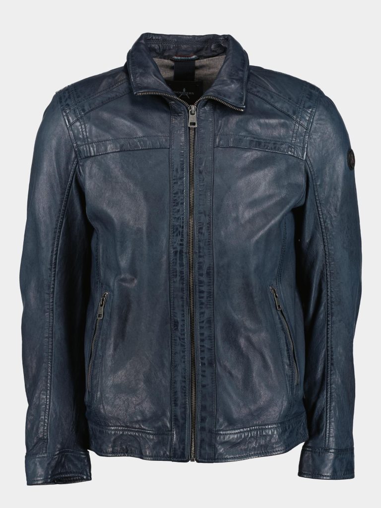 Donders 1860 Lederen jack Blauw Wave Rider Leather Jacket 52365/784