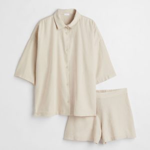 H & M - Pyjama van linnenmix - Beige