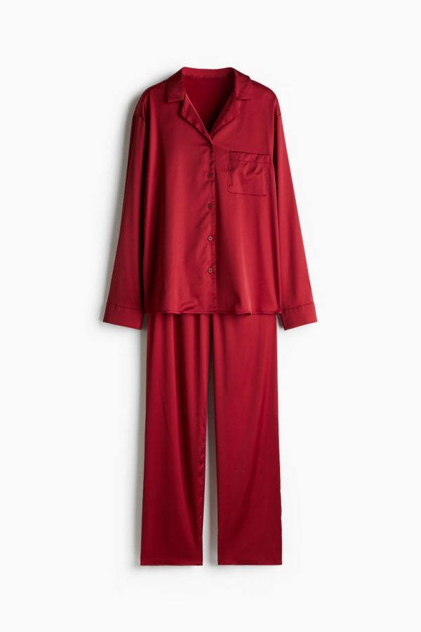 H & M - Satijnen pyjama - Rood