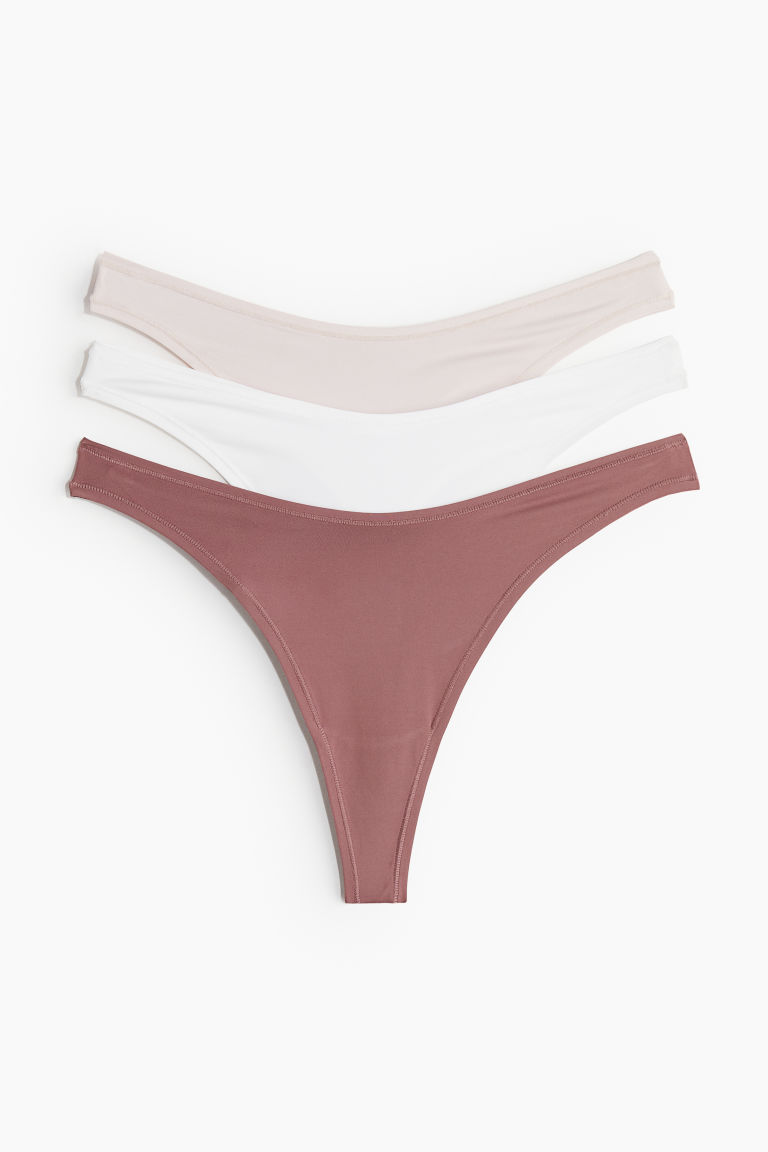 H & M - Set van 3 slips van microvezel - Thong - Roze