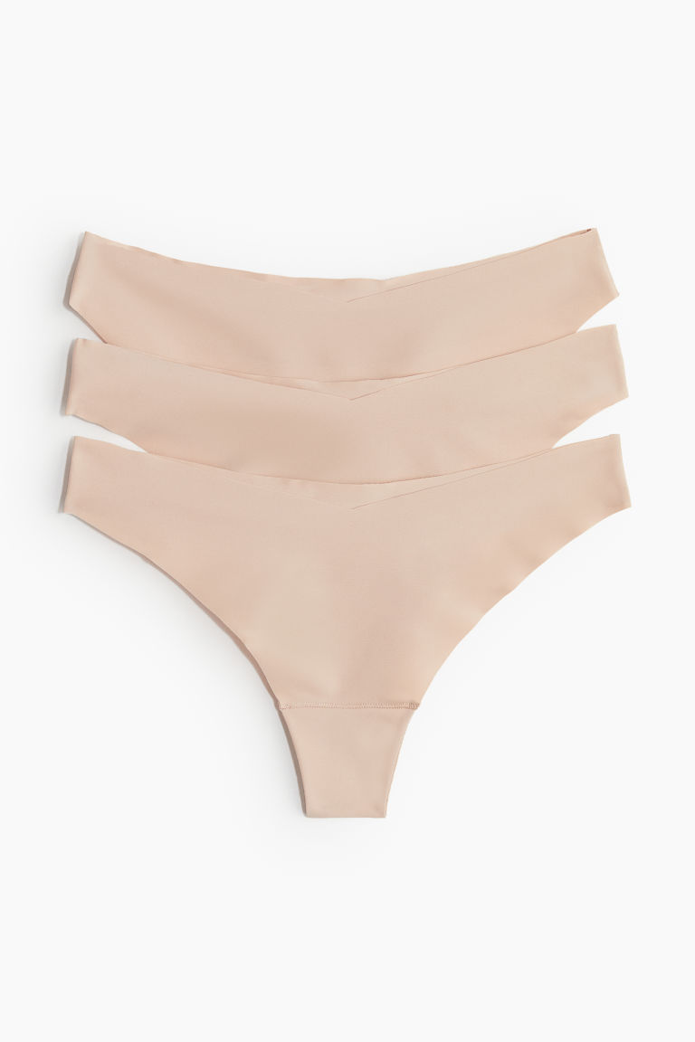 H & M - Set van 3 no-show slips - Thong - Beige