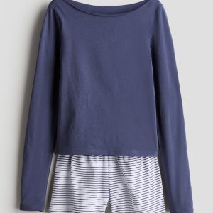 H & M - Katoenen pyjama - Blauw