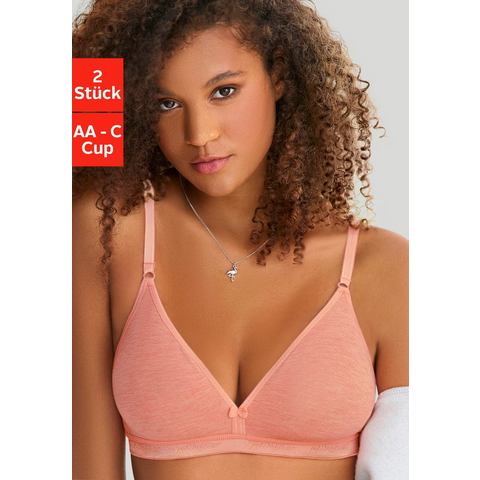 Petite fleur Bralette-bh zonder beugel van zijdeachtig glanzend modal (Set van 2)