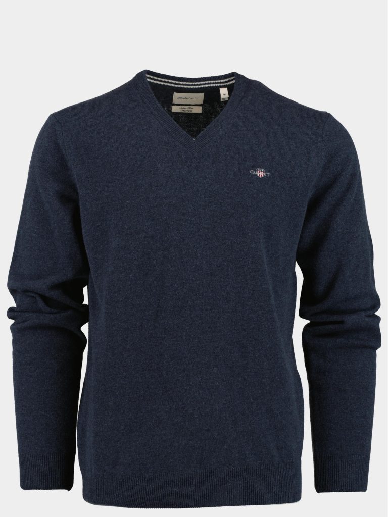 Gant Pullover Blauw Superfine Lambswool V-Neck 87212/480