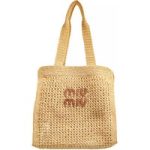 Miu Miu Shoppers - Top Handle Tote Bag in beige